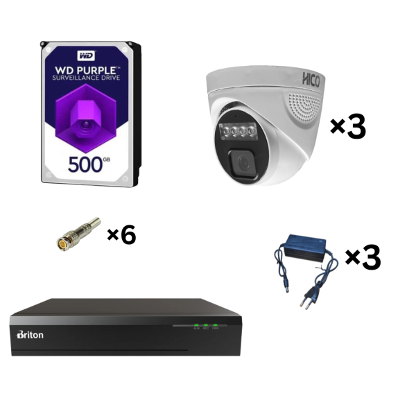 پک دوربین مداربسته 3 عددی
