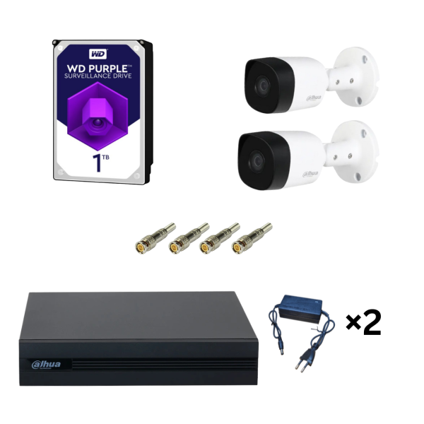 پک دوربین مداربسته داهوا اقتصادی 2 عددی مدل HFWB1A21P