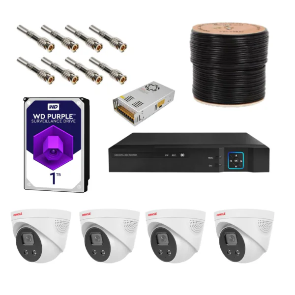 پکیج کامل دوربین مداربسته پیناکل PHC-2225W چهارعددی