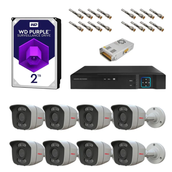 پکیج کامل دوربین مداربسته پیناکل PHC-4224W هشت عددی
