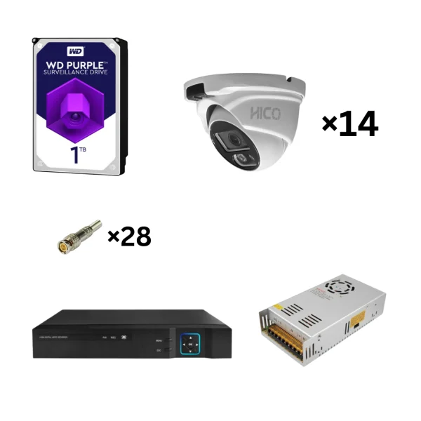 پک دوربین مداربسته 14 عددی