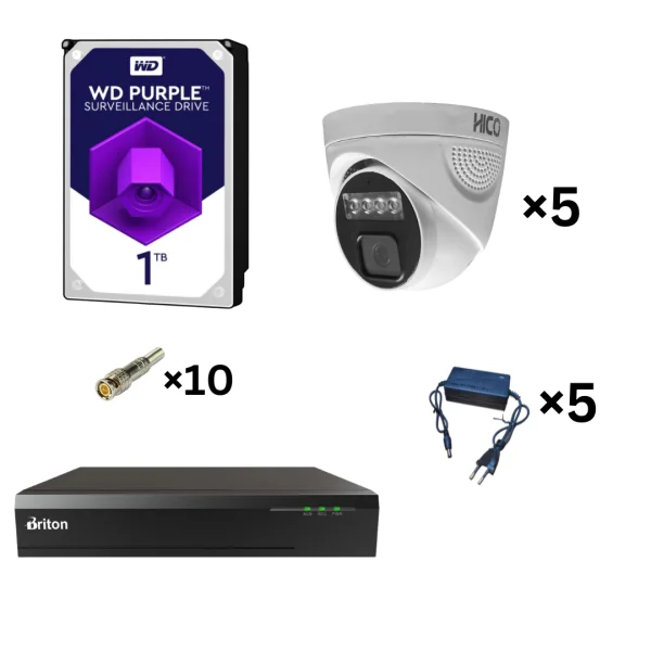 پک دوربین مداربسته دام 5 عددی